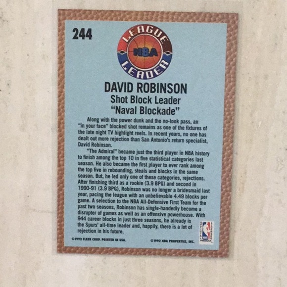 David Robinson 1992 - 93 Basketball Cards NBA Fleer Upper Deck Lot Of 6 Card - Picture 11 of 16